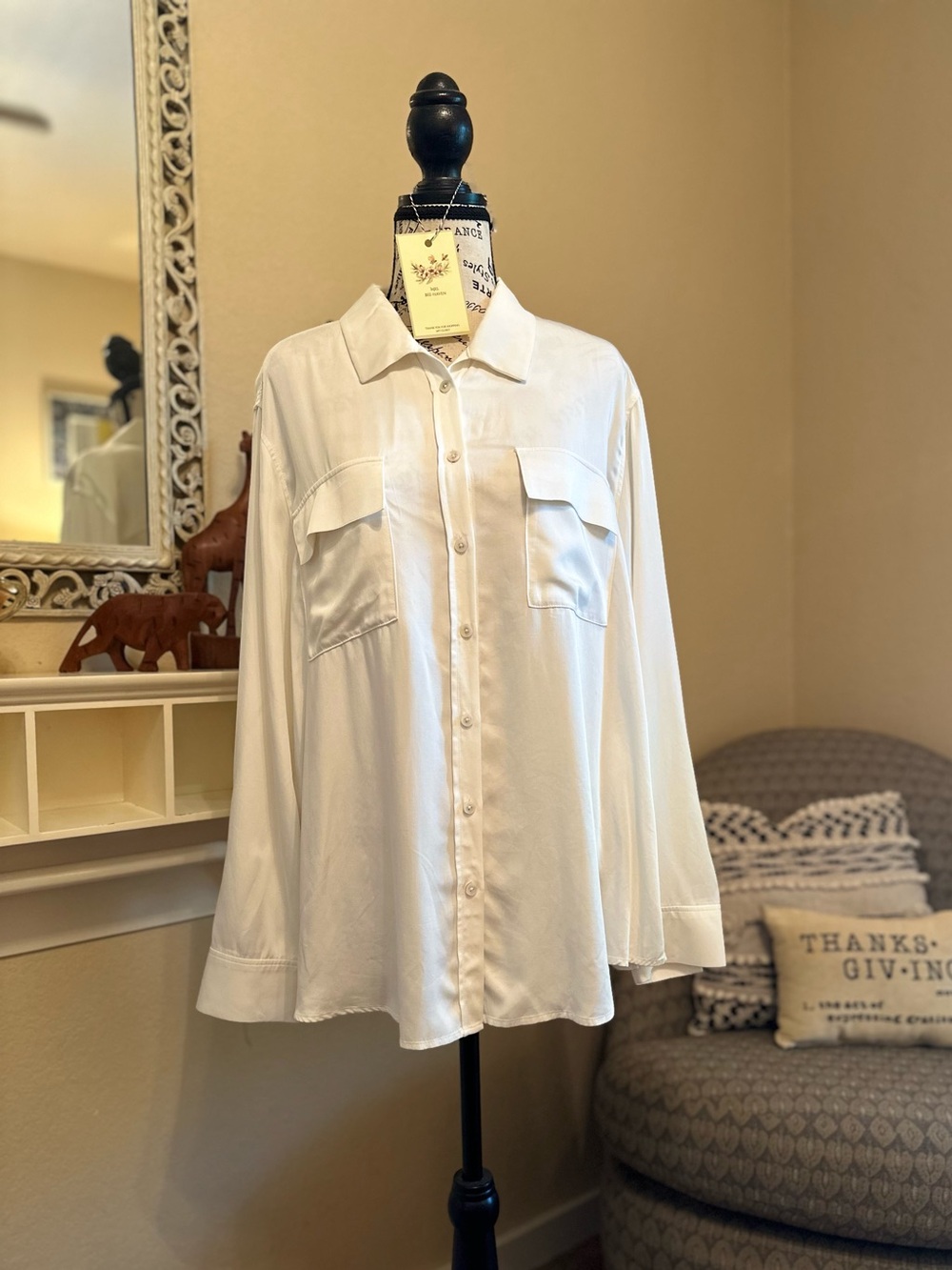 Chico's Cream Button-Down Blouse